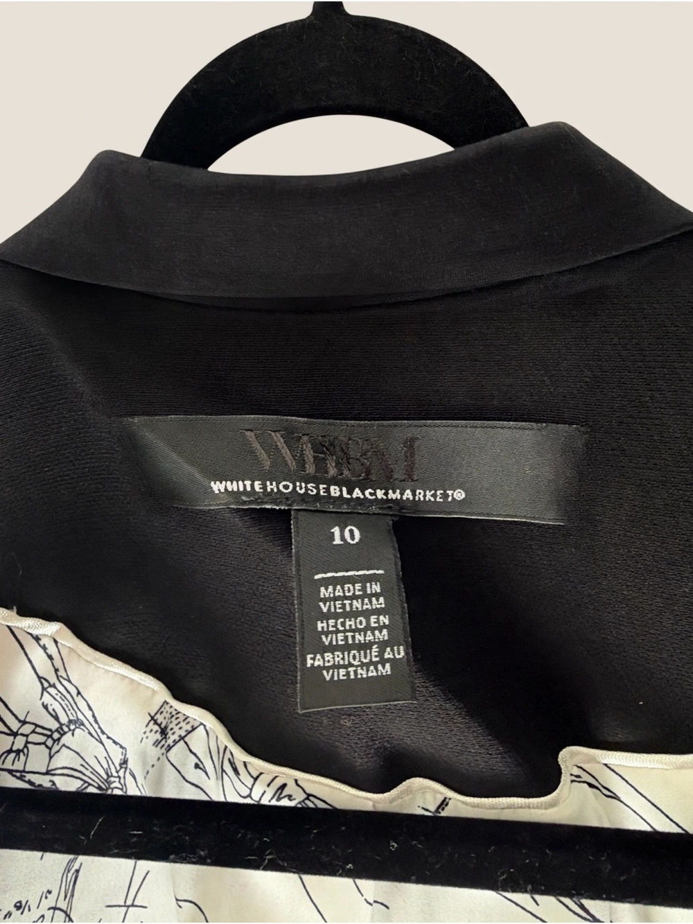White House Black Market Black Jacket with Ivory Lining